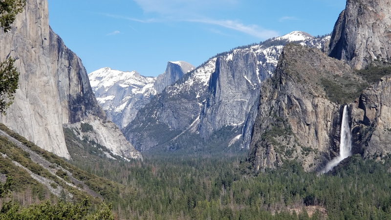 Yosemite Conservancy donor Sharon Mattern captured spring scenery, including a gushing Bridalveil Fall and still-snowy Clouds Rest and Half Dome, during our Waterfall Weekend event in the Valley in early April 2019.