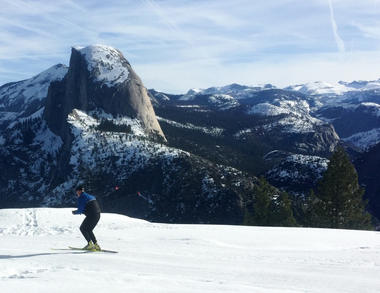 Skate skiing with an unbeatable view. Photo: Ryan Kelly.