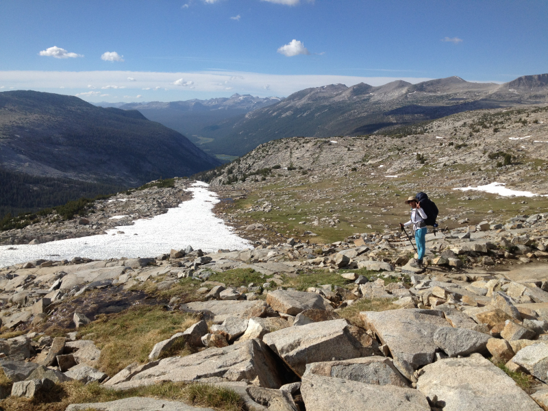 Joe Villagran recalls an unusual wedding anniversary celebration in July 2016: backpacking from Mammoth to Tuolumne Meadows. Crossing into the park through Donohue Pass (pictured here) was challenging, but brought a 