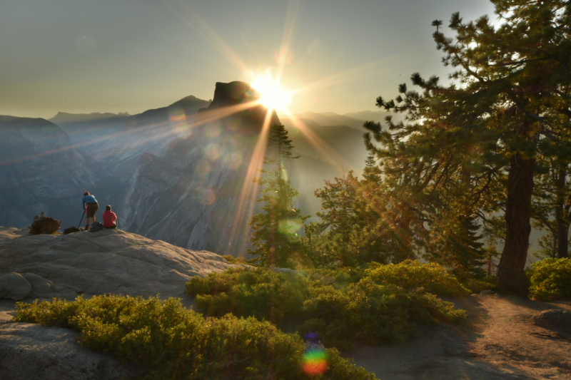 After driving through the night, Joe Bautista hiked the short trail to Glacier Point to watch the day begin high above the Valley – an adventure to remember, and an unforgettable way to celebrate his wedding anniversary!