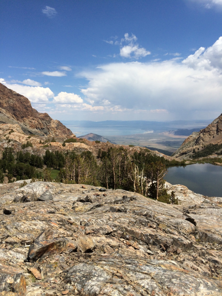 Teresa Caldwell captured this view near Mono Pass, on Yosemite's eastern border, looking toward Upper Sardine Lake (in the foreground) and far-off Mono Lake.